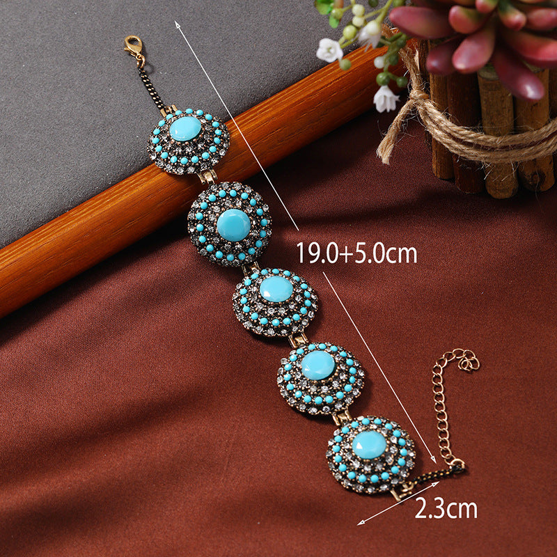 Wholesale Retro Ethnic Style Creative Alloy Diamond Bracelet